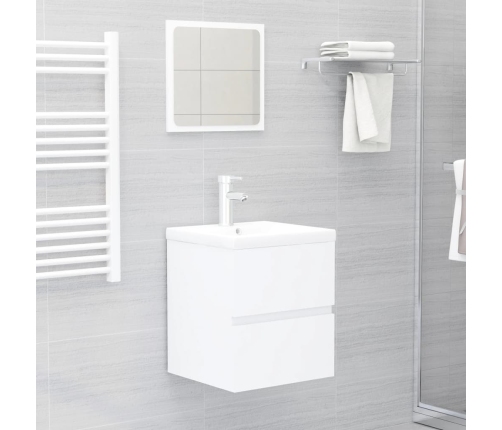 Armario para lavabo madera contrachapada blanco 41x38,5x45 cm