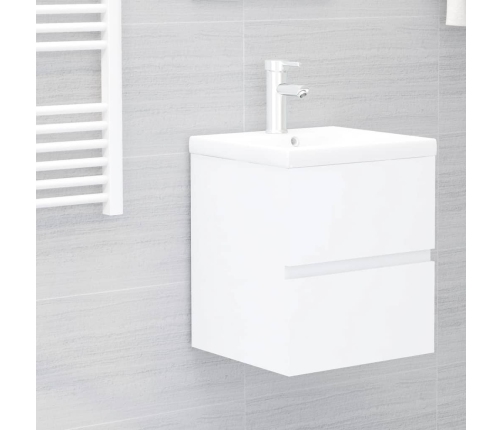 Armario para lavabo madera contrachapada blanco 41x38,5x45 cm