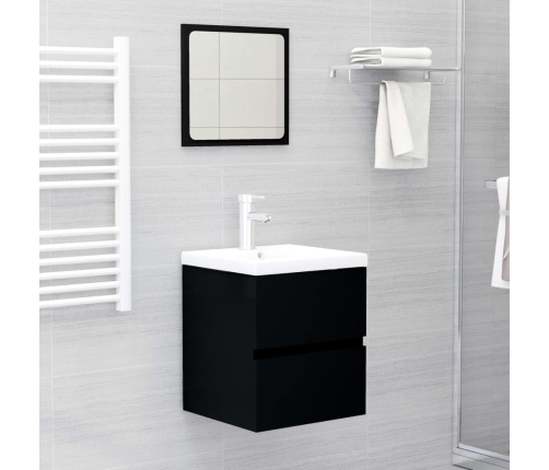 Armario para lavabo madera de ingeniería negro 41x38,5x45 cm