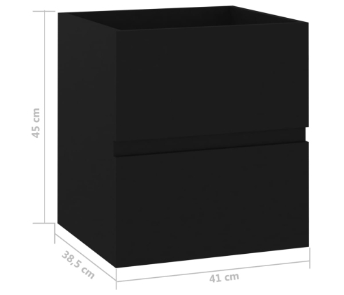 Armario para lavabo madera de ingeniería negro 41x38,5x45 cm