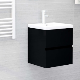 Armario para lavabo madera de ingeniería negro 41x38,5x45 cm