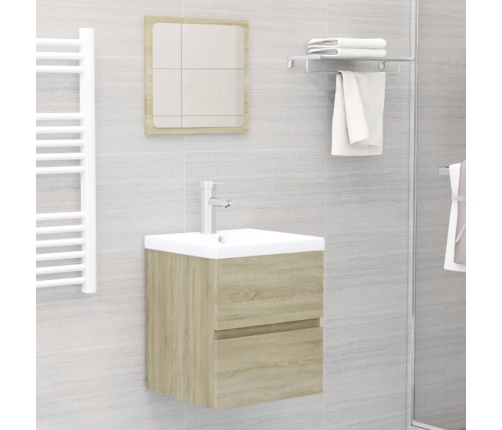 Armario de lavabo madera ingeniería roble Sonoma 41x38,5x45 cm