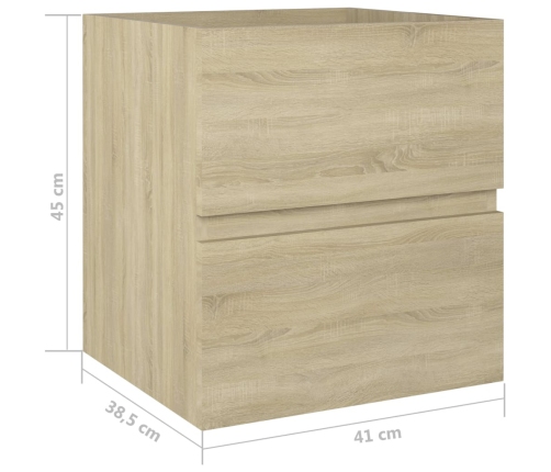 Armario de lavabo madera ingeniería roble Sonoma 41x38,5x45 cm