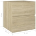 Armario de lavabo madera ingeniería roble Sonoma 41x38,5x45 cm