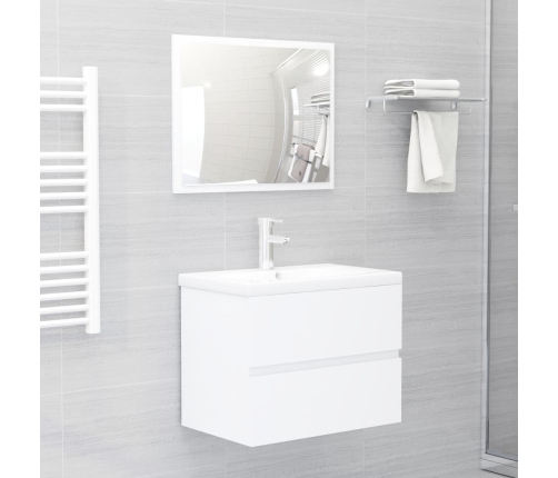 Armario para lavabo madera contrachapada blanco 60x38,5x45 cm