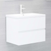 Armario para lavabo madera contrachapada blanco 60x38,5x45 cm