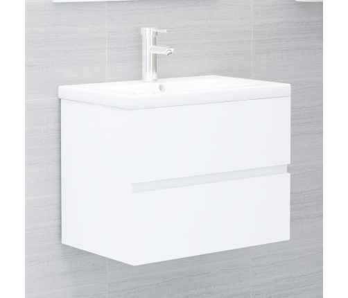 Armario para lavabo madera contrachapada blanco 60x38,5x45 cm