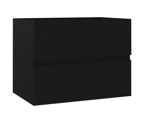 Armario para lavabo madera contrachapada negro 60x38,5x45 cm