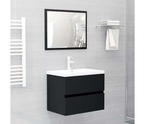 Armario para lavabo madera contrachapada negro 60x38,5x45 cm