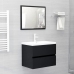 Armario para lavabo madera contrachapada negro 60x38,5x45 cm