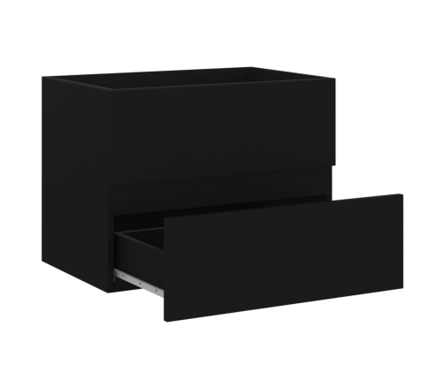 Armario para lavabo madera contrachapada negro 60x38,5x45 cm