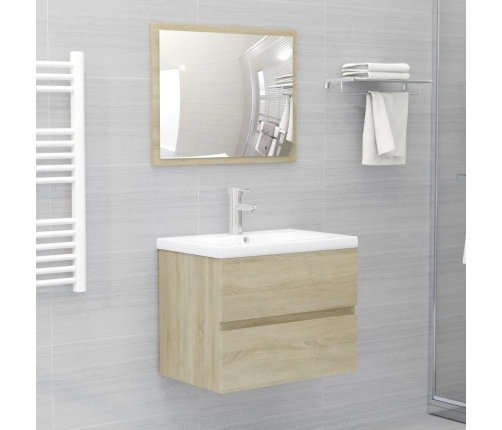 Armario de lavabo contrachapada roble Sonoma 60x38,5x45 cm