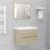 Armario de lavabo contrachapada roble Sonoma 60x38,5x45 cm