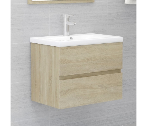 Armario de lavabo contrachapada roble Sonoma 60x38,5x45 cm