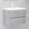 Armario de lavabo contrachapada gris hormigón 60x38,5x45 cm