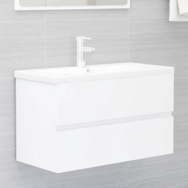 Mueble de lavabo madera de ingeniería blanco 80x38,5x45 cm