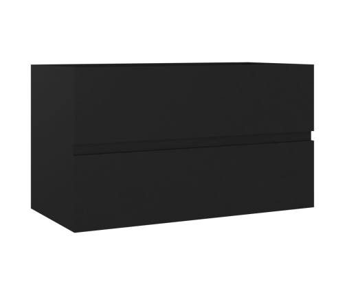 Mueble de lavabo madera de ingeniería negro 80x38,5x45 cm