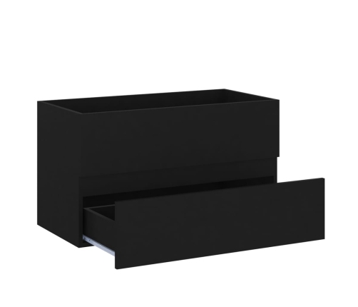 Mueble de lavabo madera de ingeniería negro 80x38,5x45 cm