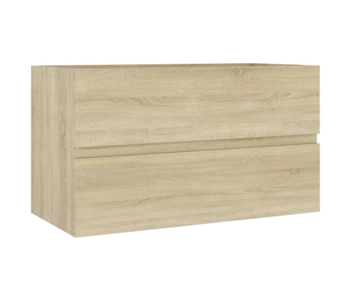 Armario lavabo madera contrachapada roble Sonoma 80x38,5x45cm