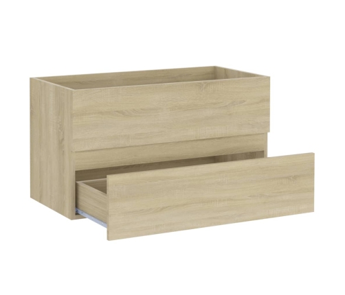 Armario lavabo madera contrachapada roble Sonoma 80x38,5x45cm