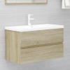 Armario lavabo madera contrachapada roble Sonoma 80x38,5x45cm