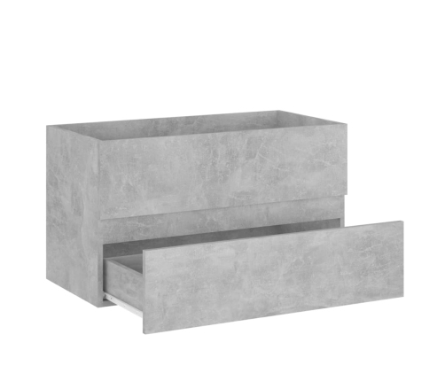 vi Mueble de lavabo madera ingeniería gris hormigón 80x38,5x45cm