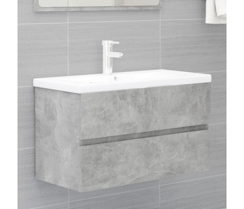 vi Mueble de lavabo madera ingeniería gris hormigón 80x38,5x45cm