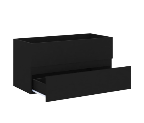 Armario para lavabo madera contrachapada negro 90x38,5x45 cm