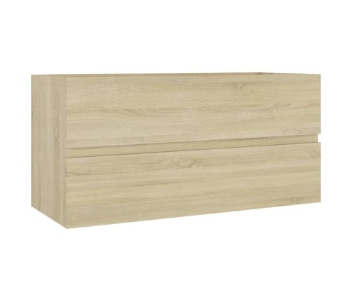 Armario lavabo madera contrachapada roble Sonoma 90x38,5x45 cm