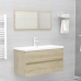 Armario lavabo madera contrachapada roble Sonoma 90x38,5x45 cm