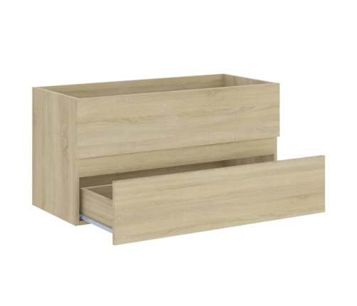 Armario lavabo madera contrachapada roble Sonoma 90x38,5x45 cm