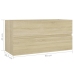 Armario lavabo madera contrachapada roble Sonoma 90x38,5x45 cm