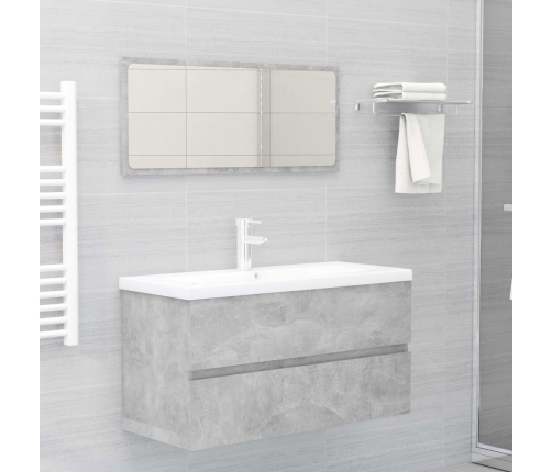 Armario para lavabo contrachapada gris hormigón 90x38,5x45 cm