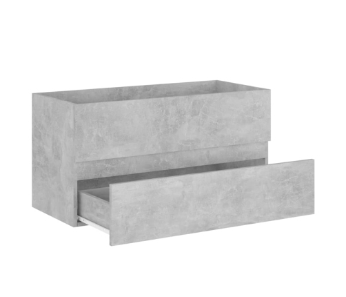 Armario para lavabo contrachapada gris hormigón 90x38,5x45 cm