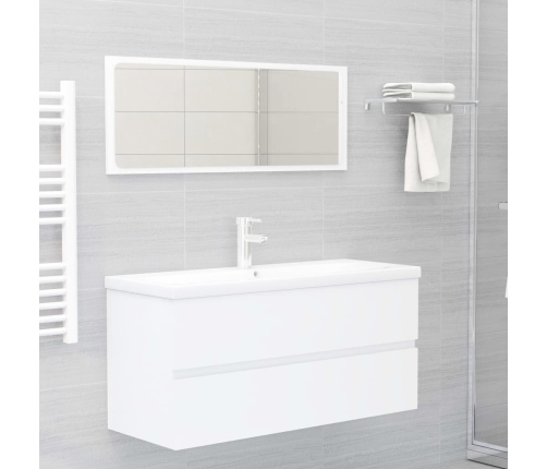 Armario para lavabo madera contrachapada blanco 100x38,5x45 cm