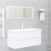 Armario para lavabo madera contrachapada blanco 100x38,5x45 cm