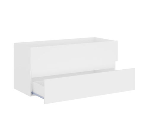 Armario para lavabo madera contrachapada blanco 100x38,5x45 cm