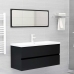 Armario para lavabo madera contrachapada negro100x38,5x45 cm