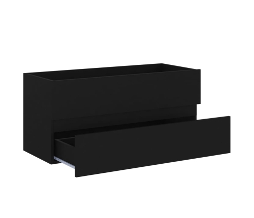 Armario para lavabo madera contrachapada negro100x38,5x45 cm