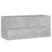 Armario para lavabo contrachapada gris hormigón 100x38,5x45 cm