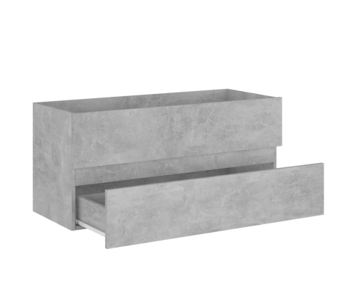 Armario para lavabo contrachapada gris hormigón 100x38,5x45 cm