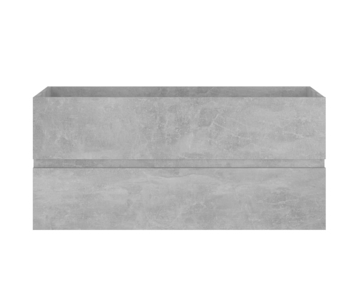 Armario para lavabo contrachapada gris hormigón 100x38,5x45 cm