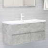 Armario para lavabo contrachapada gris hormigón 100x38,5x45 cm