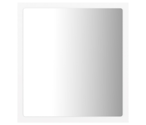 Espejo de baño LED acrílico blanco 40x8,5x37 cm