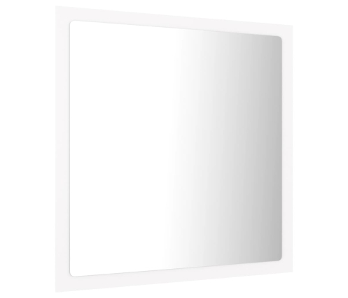 Espejo de baño LED acrílico blanco 40x8,5x37 cm