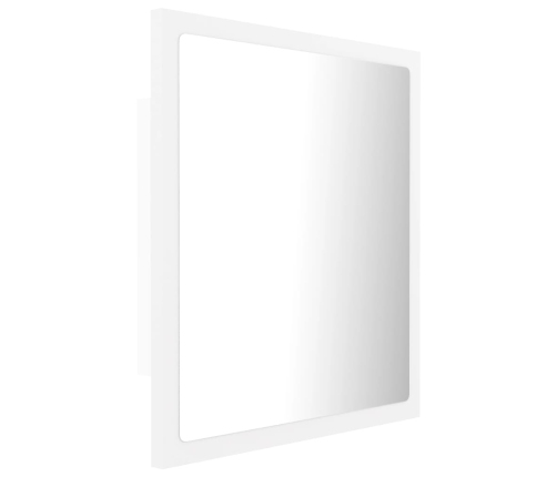 Espejo de baño LED acrílico blanco 40x8,5x37 cm