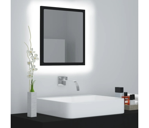 Espejo de baño acrílico negro brillo 40x8,5x37 cm