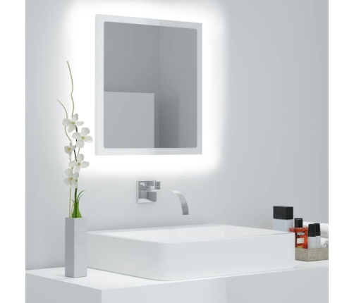 Espejo de baño acrílico blanco brillo 40x8,5x37 cm