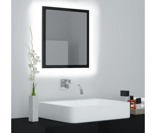 Espejo de baño acrílico negro brillo 40x8,5x37 cm