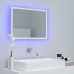 Espejo de baño LED acrílico blanco 60x8,5x37 cm